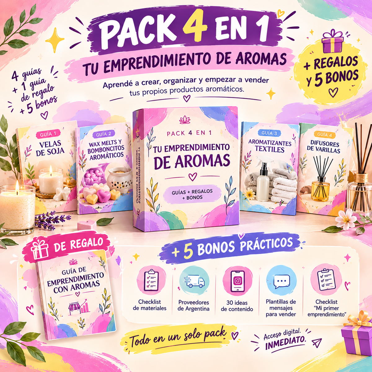 PACK Aromas 4 en 1 | Crea y emprende + 5 bonos de REGALO